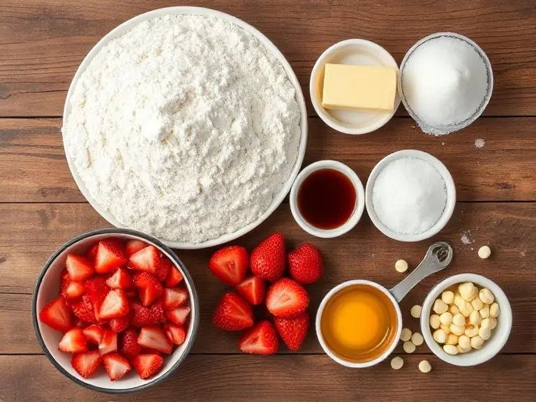 Ingredients for Strawberry Shortcake Cookies